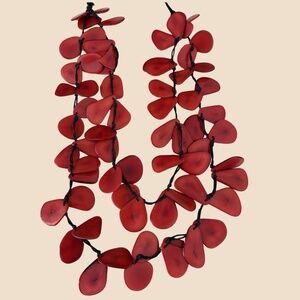 Red Tagua Necklace | Sustainable Vegetable Ivory Statement Necklace